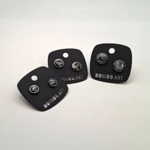 Black Resin Stud Earrings