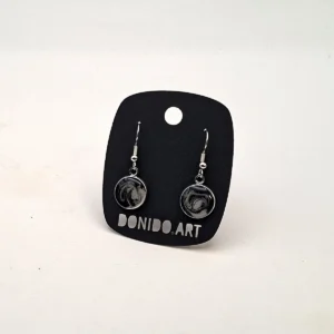 Black Resin Hanging Earrings