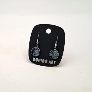 Blue Resin Hanging Earrings